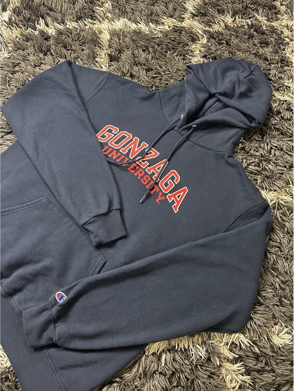 Gonzaga University Champion Hoodie Pullover Sweatshirt Navy Blue Men Size M